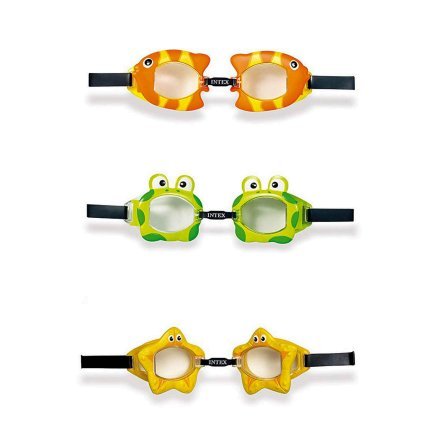 Детские очки для плавания Intex 55603 «Лягушка», размер S (3+), обхват головы ≈ 48-52 см, зеленые - 7