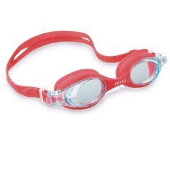 Детские очки для плавания Intex 55693, размер S (3+), обхват головы ≈ 48-52 см, красные