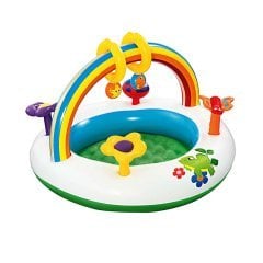 Дитячий надувний басейн Bestway 52239 «Райдуга», 94 х 56 см, з іграшками