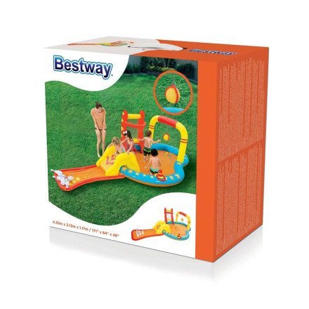 Надувной игровой центр Bestway 53068 «Маленькие чемпионы», 435 х 213 x 117 см, с игрушками и шариками - 2