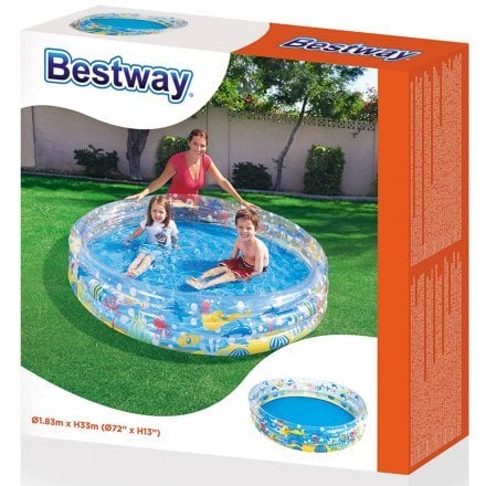 Детский надувной бассейн Bestway 51004 «Подводный мир», 152 х 30 см - 3