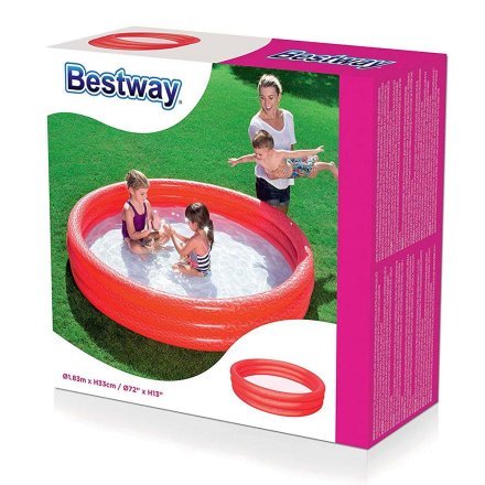 Детский надувной бассейн Bestway 51027, красный, 183 х 33 см - 3