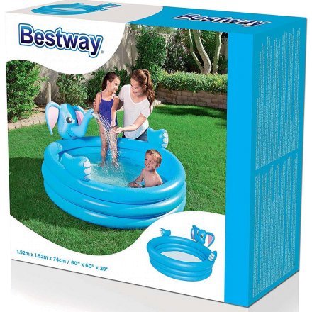Дитячий надувний басейн Bestway 53048 «Слонік», 152 х 152 х 74 см, з фонтаном - 3
