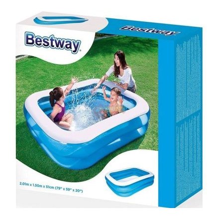 Дитячий надувний басейн Bestway 54005, 201 х 150 х 51 см, блакитний - 4