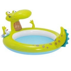 Дитячий надувний басейн Intex 57431 «Крокодил», 198 х 160 х 91 см, з фонтаном