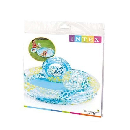 Детский надувной бассейн Intex 59460 «Звезды» 122 х 25 см, с надувным кругом и мячом, голубой - 2