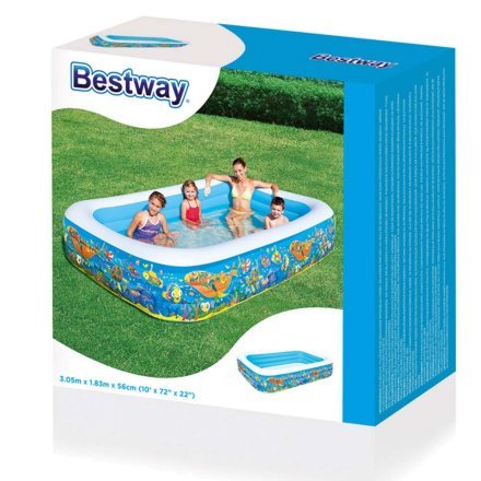 Дитячий надувний басейн Bestway 54121, синій, 305 х 183 х 56 - 4