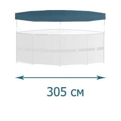 Тент - чехол для каркасного бассейна Intex 28030, Ø 305 см (фактический 360 см)