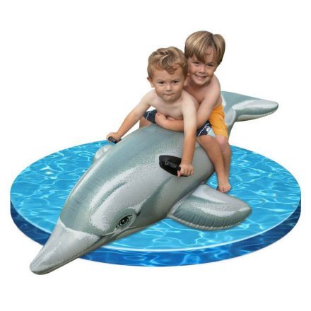 Детский надувной плотик для катания Intex 58535 «Дельфин», 175 х 66 см - 3