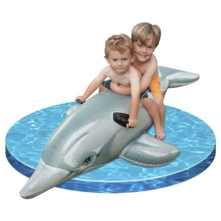 Дитячий надувний пліт для катання Intex 58539 «Дельфін», 201 х 76 см - 4