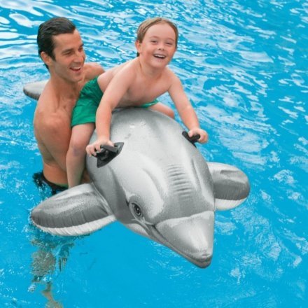 Дитячий надувний пліт для катання Intex 58539 «Дельфін», 201 х 76 см - 3
