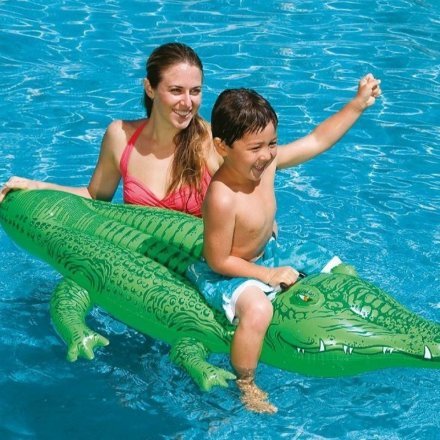 Дитячий надувний плотик для катання Intex 58546 «Крокодил», 168 х 86 см - 3