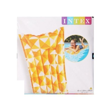 Пляжний надувний матрац з підголівником Intex 59712, 183 х 69 см, помаранчевий - 5
