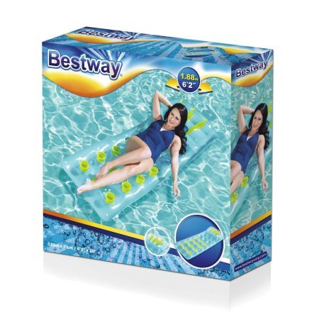 Пляжний надувний матрац з підголівником Bestway 43015, 188 х 71 см, блакитний - 9