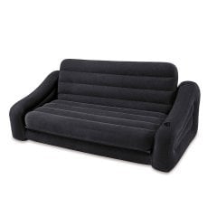 Надувной диван Intex 68566, 221 х 193 х 66 см. Флокированный диван трансформер 2 в 1