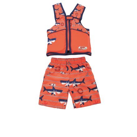 Детский костюм для мальчиков Bestway 32165, «Акула», S (3 - 8) 18 - 30 кг, оранжевый - 1