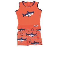 Детский костюм для мальчиков Bestway 32168 (ПЭ пена), «Акула», S/M (1 - 3 года), 11 - 18 кг, оранжевый