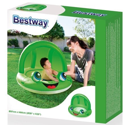 Детский надувной бассейн «Лягушка» Bestway 52189, зеленый, 97 х 66 см, с навесом - 4
