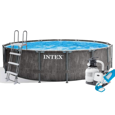 Каркасный бассейн Intex 26742 - 7, 457 x 122 см (7 900 л/ч, лестница, тент, подстилка, набор для ухода) - 2