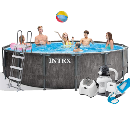 Каркасний басейн Intex 26742 - 11, 457 x 122 см (5 г/год, 7 900 л/год, драбина, тент, підстилка, набір для догляду)