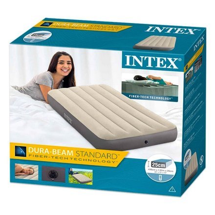 Надувной матрас Intex 64101-3, 99 х 191 х 25 см, с насосом, наматрасником (чехлом), подушкой. Одноместный - 3