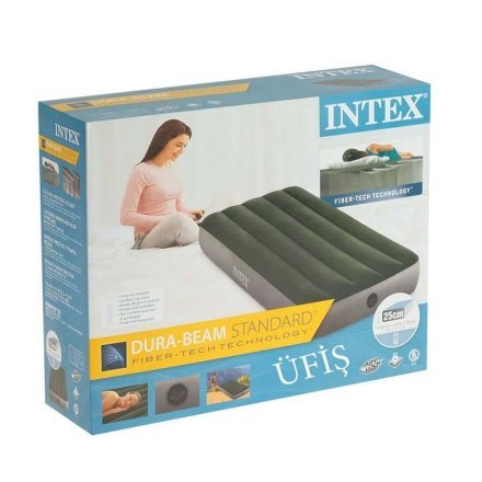 Надувний матрац Intex 64106-2, 76 x 191 x 25 см з подушкою, насосом. Одномісний - 3