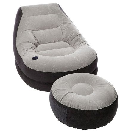 Надувне крісло Intex 68564-2, 130 х 99 х 76 см, з ручним насосом та подушкою, пуф 64 х 28 см - 2