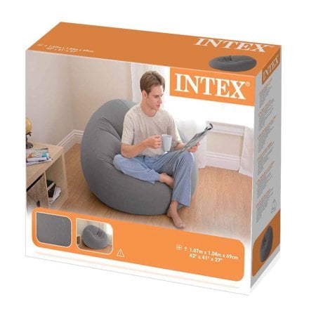 Надувне крісло Intex 68579-2, 107 х 104 х 69 см, з ручним насосом та подушкою - 5