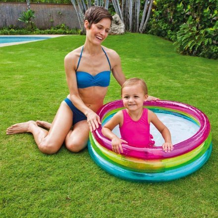 Дитячий надувний басейн Intex 48674-3, 86 х 25 см, з кульками 10 шт, тентом, насосом - 4