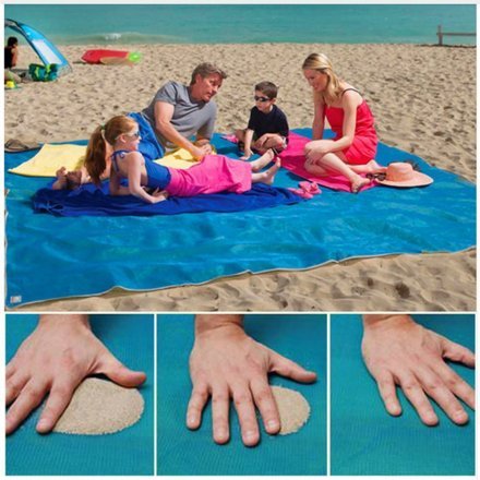 Пляжний килимок InPool 72599 «Анти-пісок», 200 х 150 см, блакитний - 2