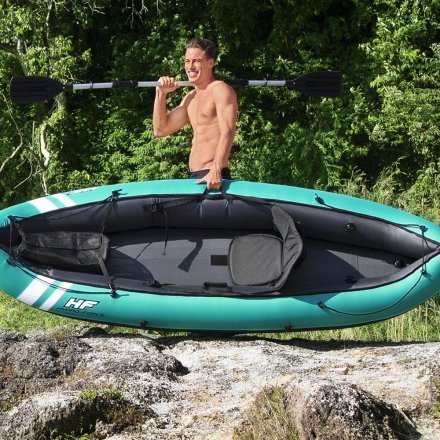 Одноместная надувная байдарка (каяк) Bestway 65118 Ventura Kayak, 280 х 86 см, (весло, ручной насос) - 5