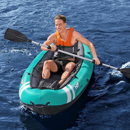Одномісна надувна байдарка (каяк) Bestway 65118 Ventura Kayak, 280 х 86 см, (весло, ручний насос) - 2