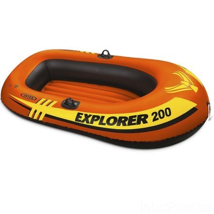 Напівторамісний надувний човен Intex 58330-2 Explorer 200, 185 х 94 см, (весла, ручний насос). 2-х камерний - 3