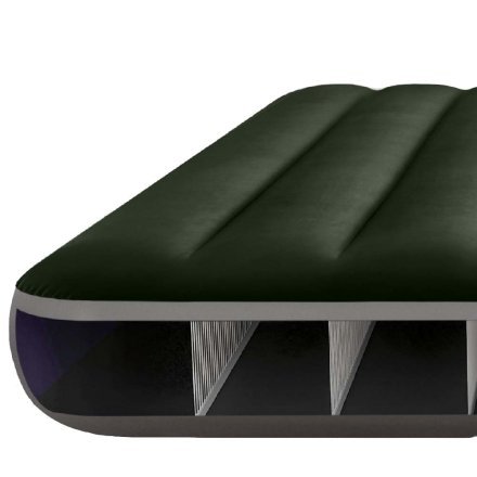 Надувной матрас Intex 64109-3, 152 x 203 x 25 см, с наматрасником-чехом, двумя подушками и ручным насосом. Двухместный - 2