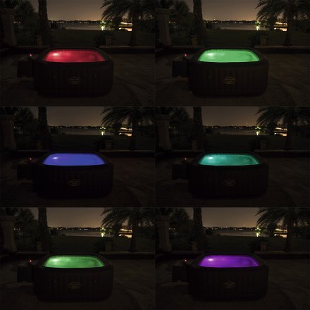Надувной джакузи - СПА Lay-Z-Spa™  Maldives, Bestway 54173, 201 x 201 х 80 см (6 мест: 1 325 л/ч, аэро, гидро, LED подсветка) - 10