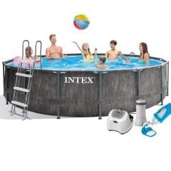 Каркасний басейн Intex 26742 - 6, 457 x 122 см (4 г/год, 3785 л/год, тент, підстилка, драбина, набір для догляду)