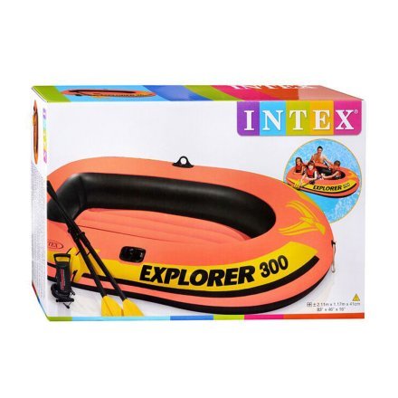 Двомісний надувний човен Intex 58332 Explorer 300 Set, 211 х 117 см, (весла, ручний насос). 2-х камерний - 5