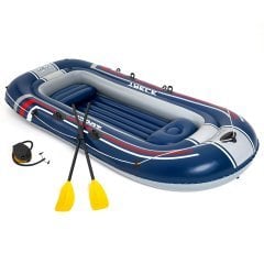 Чотиримісний надувний човен Bestway 61110 Trek X3 set, 307 х 126 см, синій, з веслами та насосом