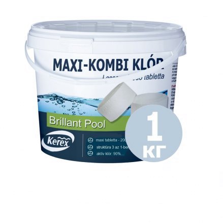 Таблетки для бассейна MAX «Комби хлор 3 в 1» Kerex 80002, 1 кг (Венгрия) - 1