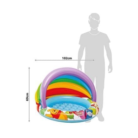 Дитячий надувний басейн Intex 57424-2 «Вінні Пух», 102 х 69 см, з навісом, з кульками 10 шт, підстилкою, насосом - 4