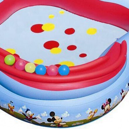 Детский надувной бассейн Bestway 91015 «Микки Маус», 157 х 157 х 91 см, с шариками 6 шт - 4