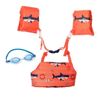 Набір 2 в 1 для плавання Bestway 32222, Акула, M/L (3 - 6 років), 18 - 30 кг, окуляри, помаранчевий - 1