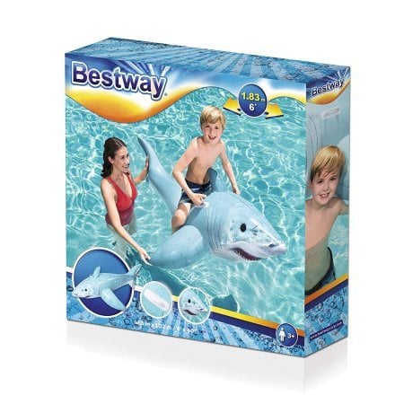 Дитячий надувний пліт для катання Bestway 41405 «Акула», 183 х 102 см - 7