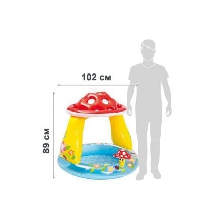 Дитячий надувний басейн Intex 57114 «Грибочок», 102 х 89 см, з навісом - 3