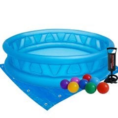 Детский надувной бассейн Intex 58431-2 «Летающая тарелка», 188 х 46 см, с шариками 10 шт, подстилкой и насосом