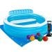 Дитячий надувний басейн Intex 57190-2 «Сімейний», 224 х 216 х 76 см, зі спинкою, із кульками 10 шт, підстилкою, насосом - 1