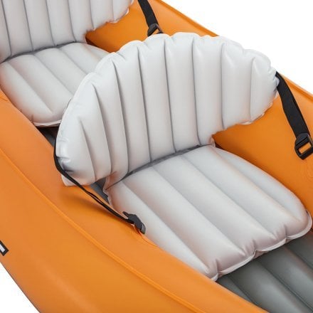 Трехместная надувная байдарка (каяк) Bestway 65132 Lite-Rapid X3 Kayak, 381 см x 100 см, оранжевая (весла, насос) - 12