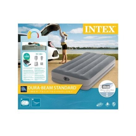 Надувная кровать Intex 64112, 99 х 191 х 30 см, встроенный электронасос от USB. Односпальная - 3
