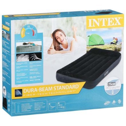 Надувний матрац Intex 64141-3, 99 x 191 x 25 см, з наматрацом-чехом, подушкою та ручним насосом. Одномісний - 3