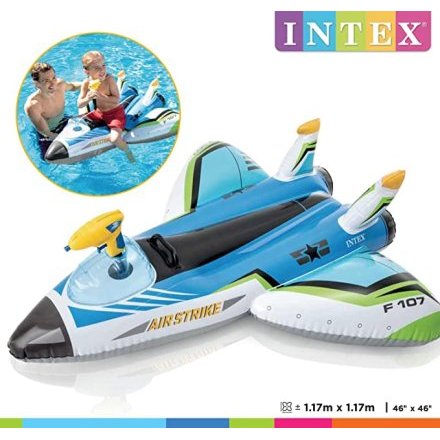 Дитячий надувний плотик для катання Intex 57536 «Літак» з розбризкувачем, 117 х 117 см, синій - 5